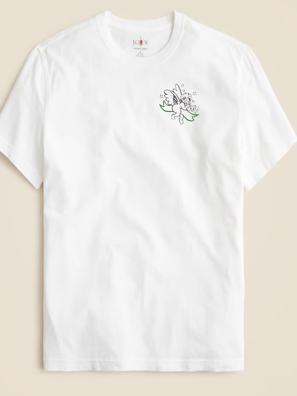 NWT! Vintage-wash Cotton Graphic Super Cute Cherub T-shirt - Large